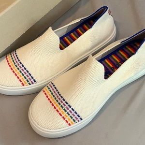 Never worn Rothy’s kids rainbow summer sneakers US kids 3